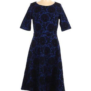 LANDS' END Blue Black-out Velvet Short Sleeve Sheath DRESS Plus SZ 2X (20W, 22W)